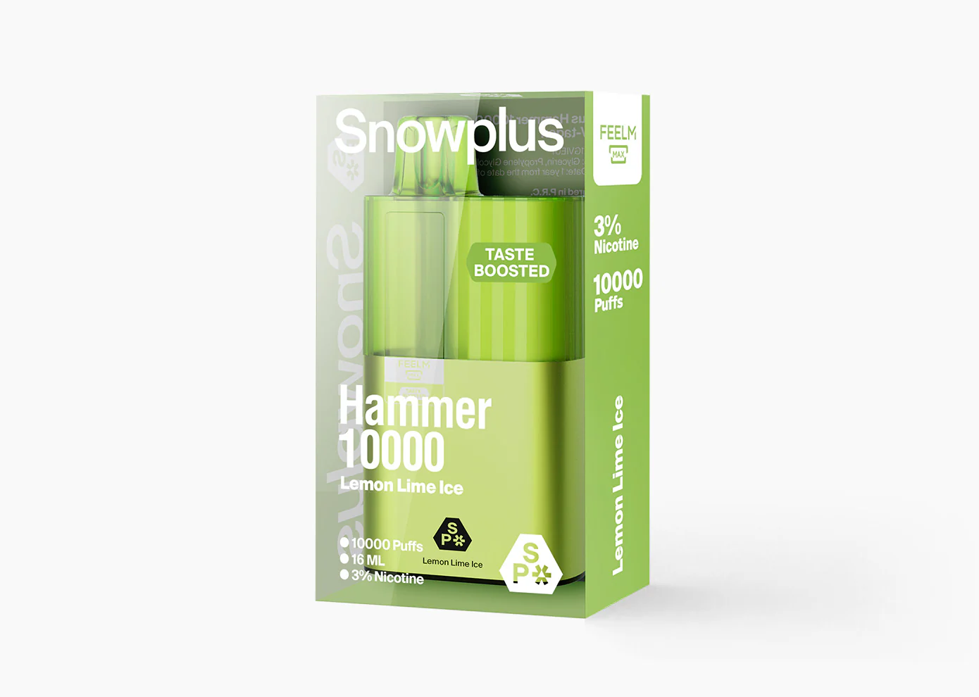 Snowplus Hammer 10000 Puffs Lemon Lime Ice Flavor Ceramic Coil Vape - Six Pandas