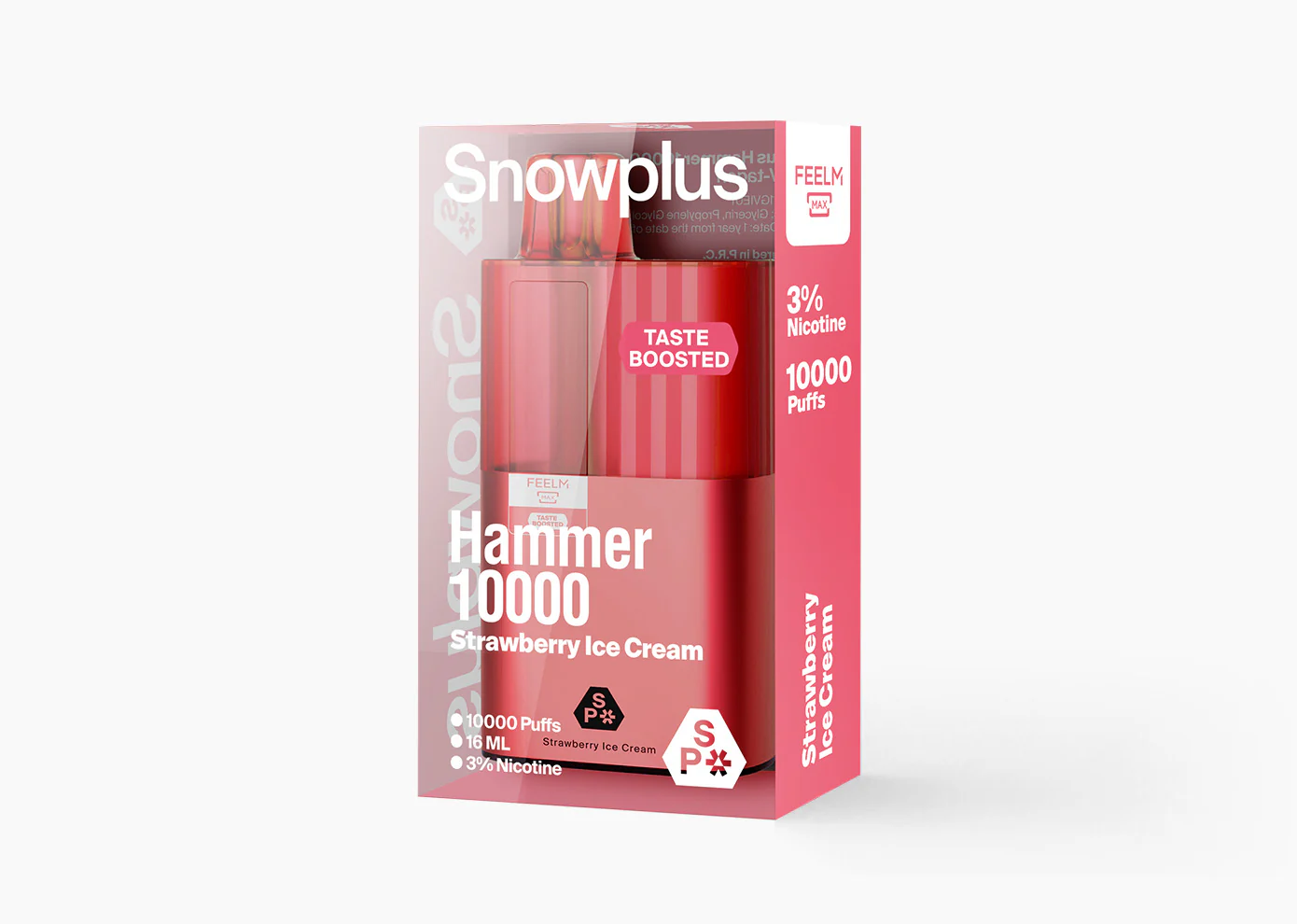 Snowplus Hammer 10000 Puffs Strawberry Ice Cream Flavor Ceramic Coil Vape - Six Pandas