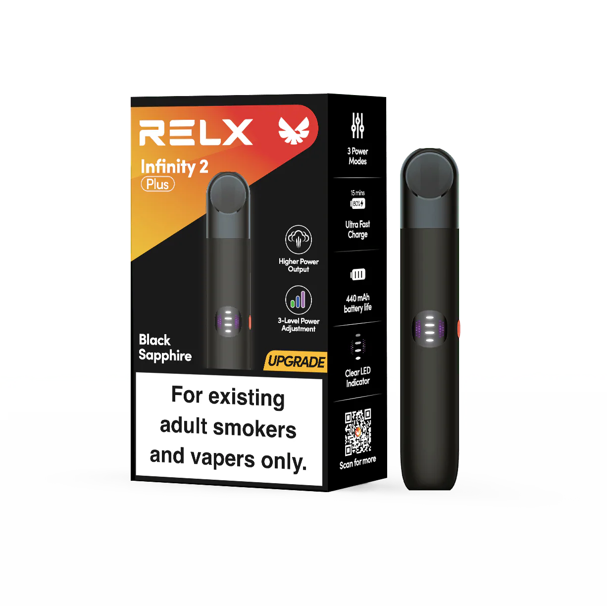 RELX Infinity 2 Plus Device Black Sapphire Colors - Six Pandas